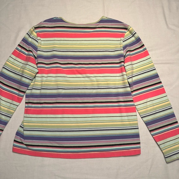 GAP. Multicolored striped, crew neck, long sleeve tee. - Picture 2 of 4
